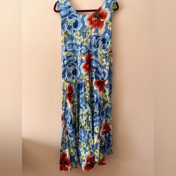 Vintage Indian cotton tropical dress - Picture 3 of 6